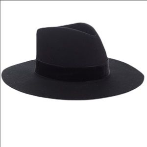 LACK OF COLOR Benson Black 100% Wool Boho Fedora Hat NEW Size S